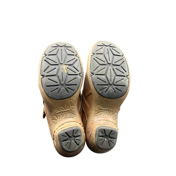 👢 Merrell Brindle Leather Slip-On Mules Women’s Size 6 brown Comfort Clogs - Picture 4 of 5